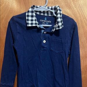 Crewcuts Blue Polo with Checkered Collar